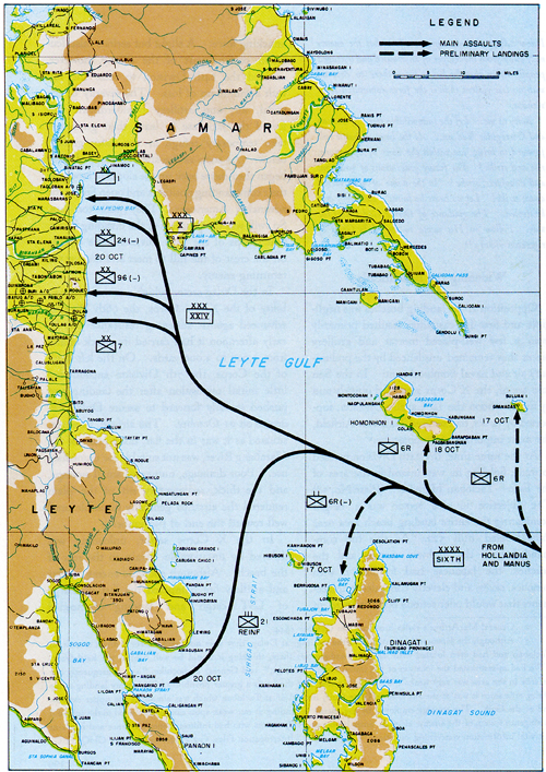Plate No. 57, Sixth Army Landings on Leyte, 17-20 October 1944